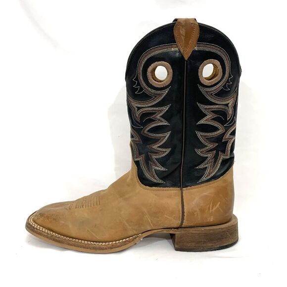 JUSTIN Embroidered Leather Boots Square Toe Mens Copper Brown BR740 Size 11 B main image 10